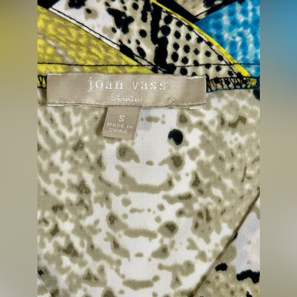 Joan Vass Mini Geometrical Design Dress W/ Snake Skin Pattern Yellow Black SM - Picture 5 of 7